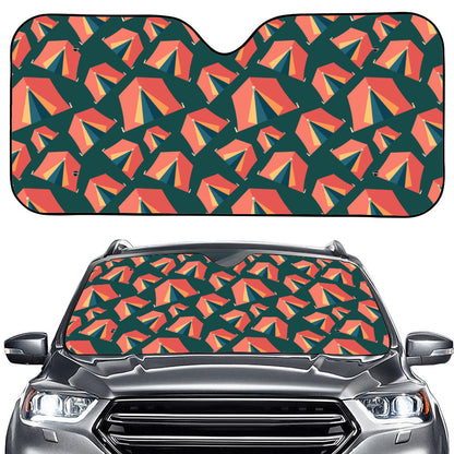 Camping Tent Pattern Print Car Windshield Sun Shade