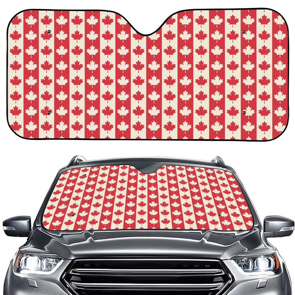 Canadian Maple Leaf Pattern Print Car Windshield Sun Shade