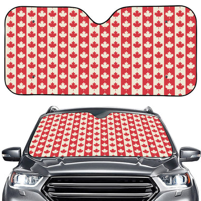 Canadian Maple Leaf Pattern Print Car Windshield Sun Shade