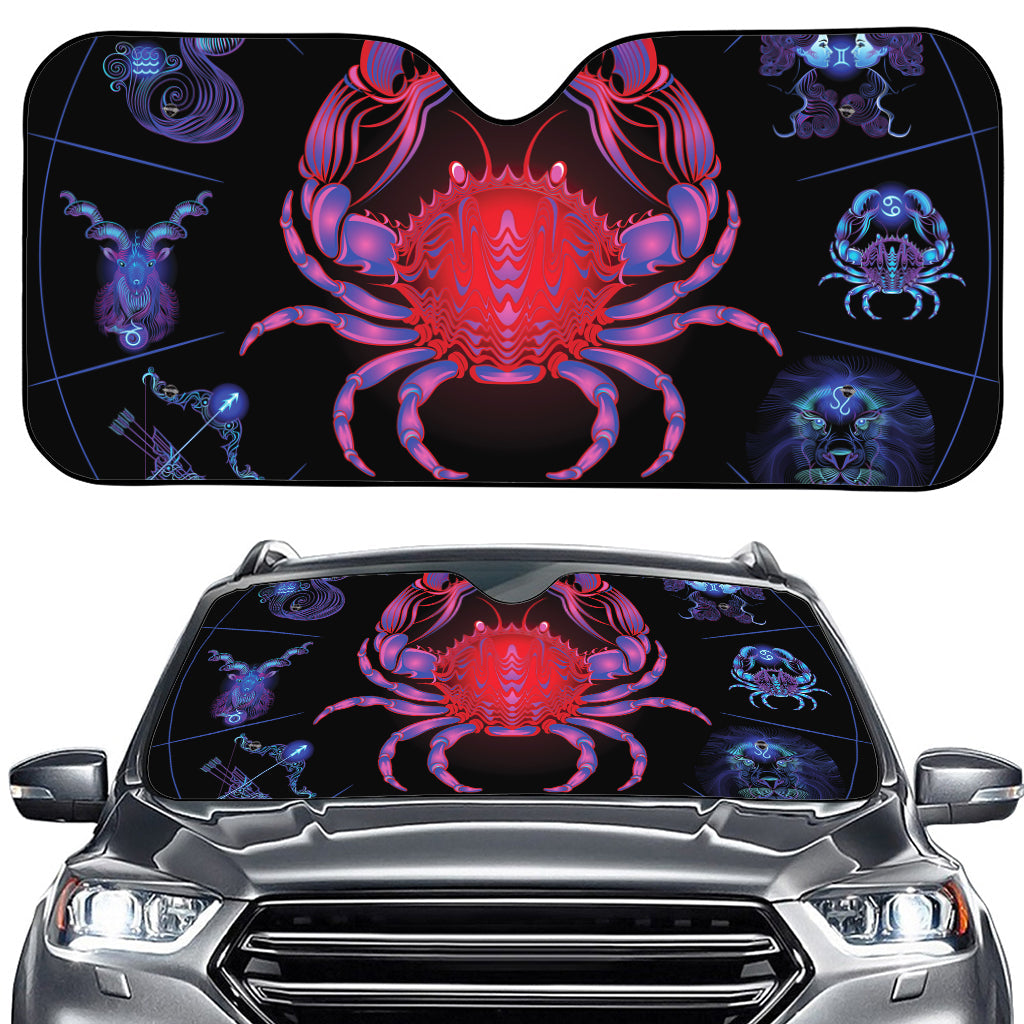 Cancer And Astrological Signs Print Car Windshield Sun Shade