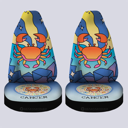 Cancer Colorful Car Seat Covers Custom Zodiac Car Accessories