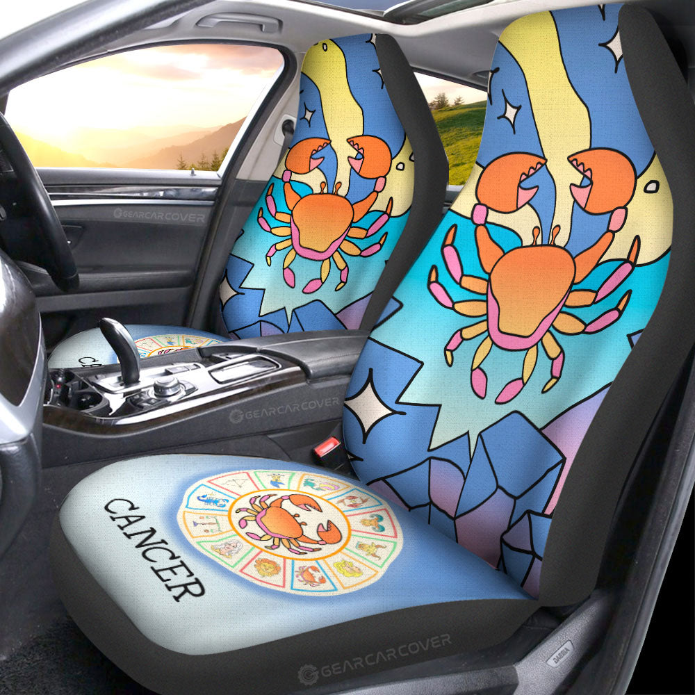 Cancer Colorful Car Seat Covers Custom Zodiac Car Accessories
