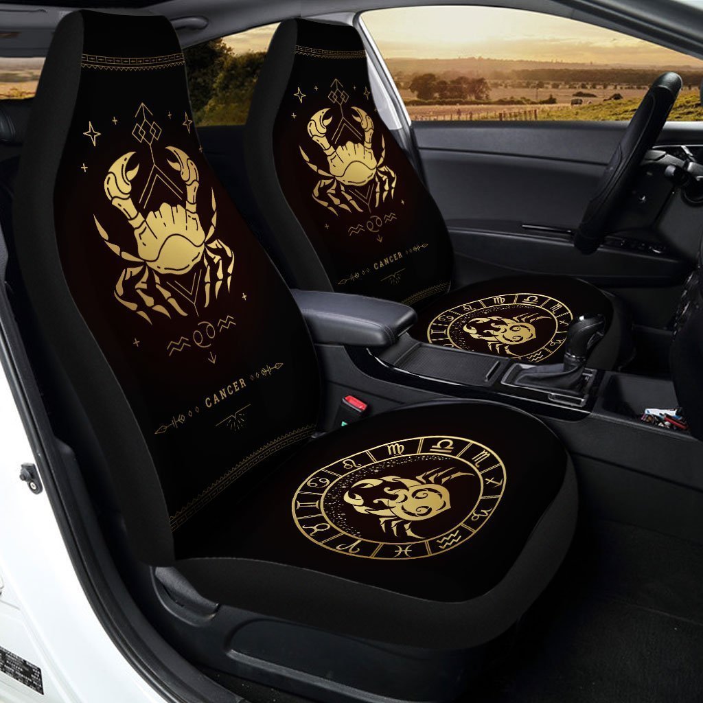 Cancer Horoscope Car Seat Covers Custom Birthday Gifts Car Accessories