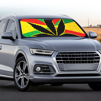 Cannabis Rasta Print Car Windshield Sun Shade