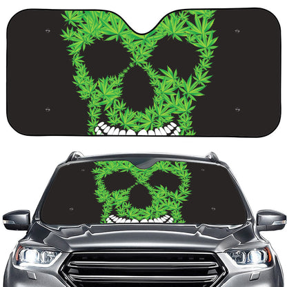 Cannabis Skull Print Car Windshield Sun Shade