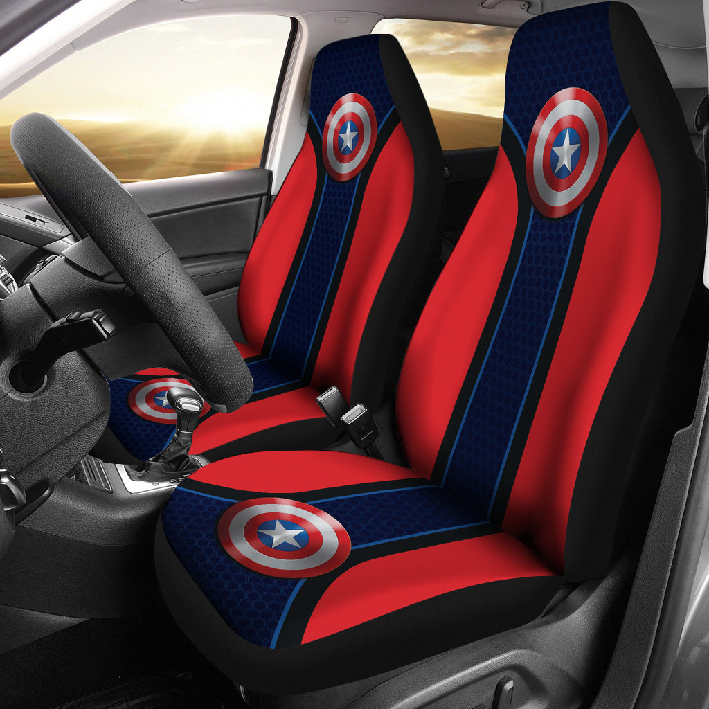 Captain American Logo Car Seat Covers Custom For Fans Ci221228-07