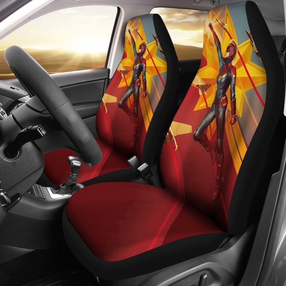 Captain Marvel Car Seat Covers Lt03 Universal Fit 225721