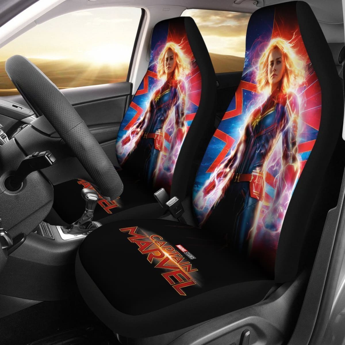 Captain Marvel Carol Danvers Car Seat Covers Lt03 Universal Fit 225721