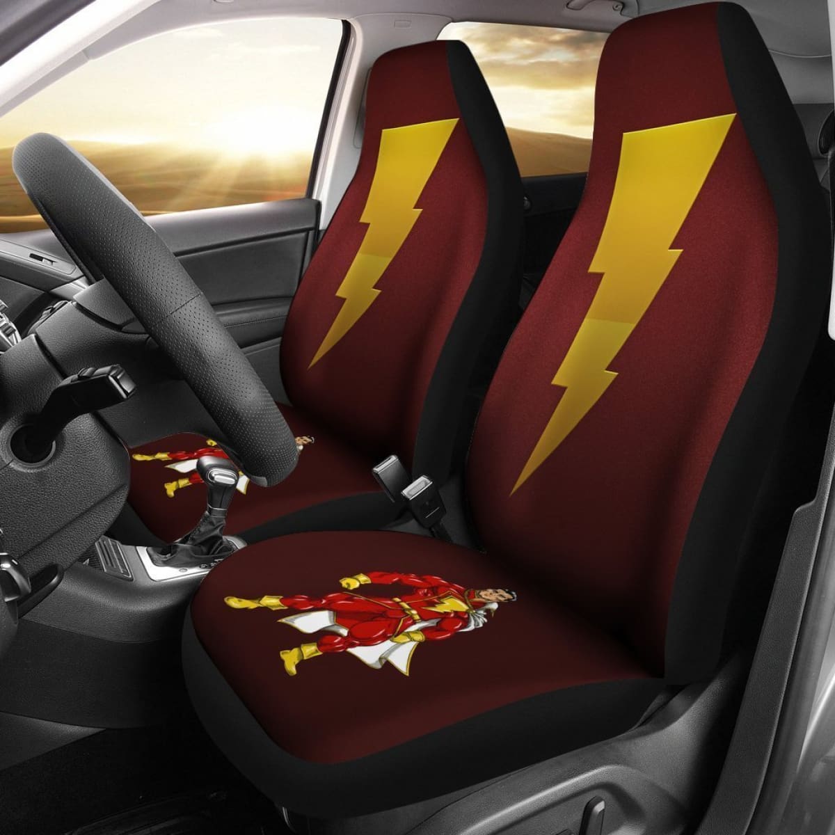 Captain Power Shazam Dc Comics Car Seat Covers Lt03 Universal Fit 225721