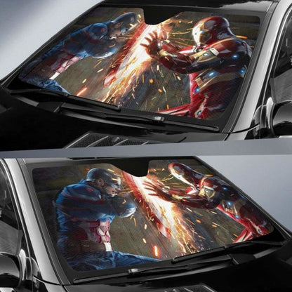 Captain Vs Iron Man Car Sun Shades 918b Universal Fit