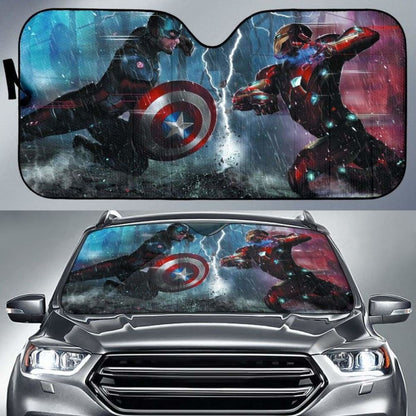 Captain america vs Iron man auto sun shades 918b Universal Fit