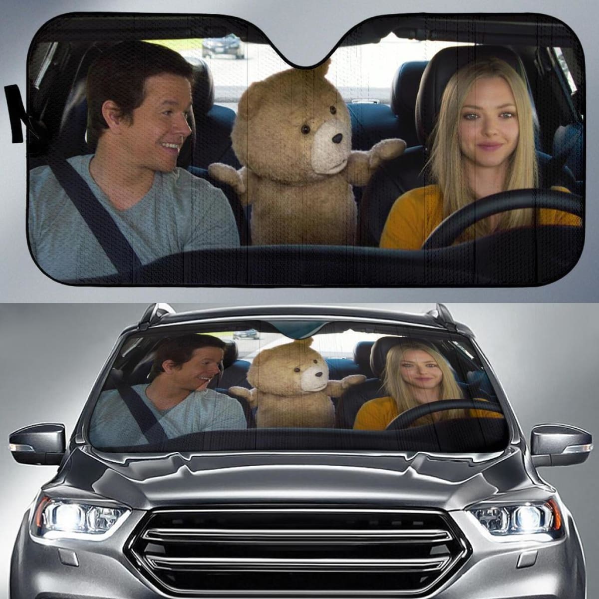 Car Driving Scene Ted Car Sun Shade Visor Universal Fit 174503