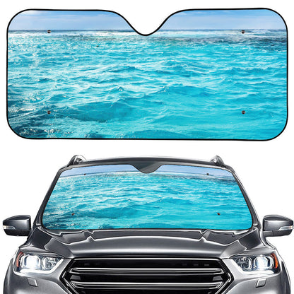 Caribbean Ocean Print Car Windshield Sun Shade