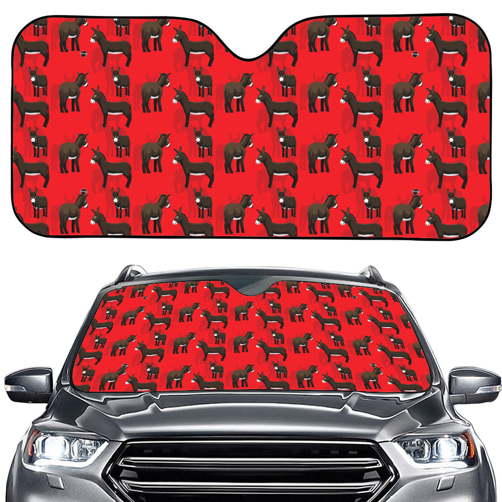 Cartoon Balearic Donkey Pattern Print Car Windshield Sun Shade
