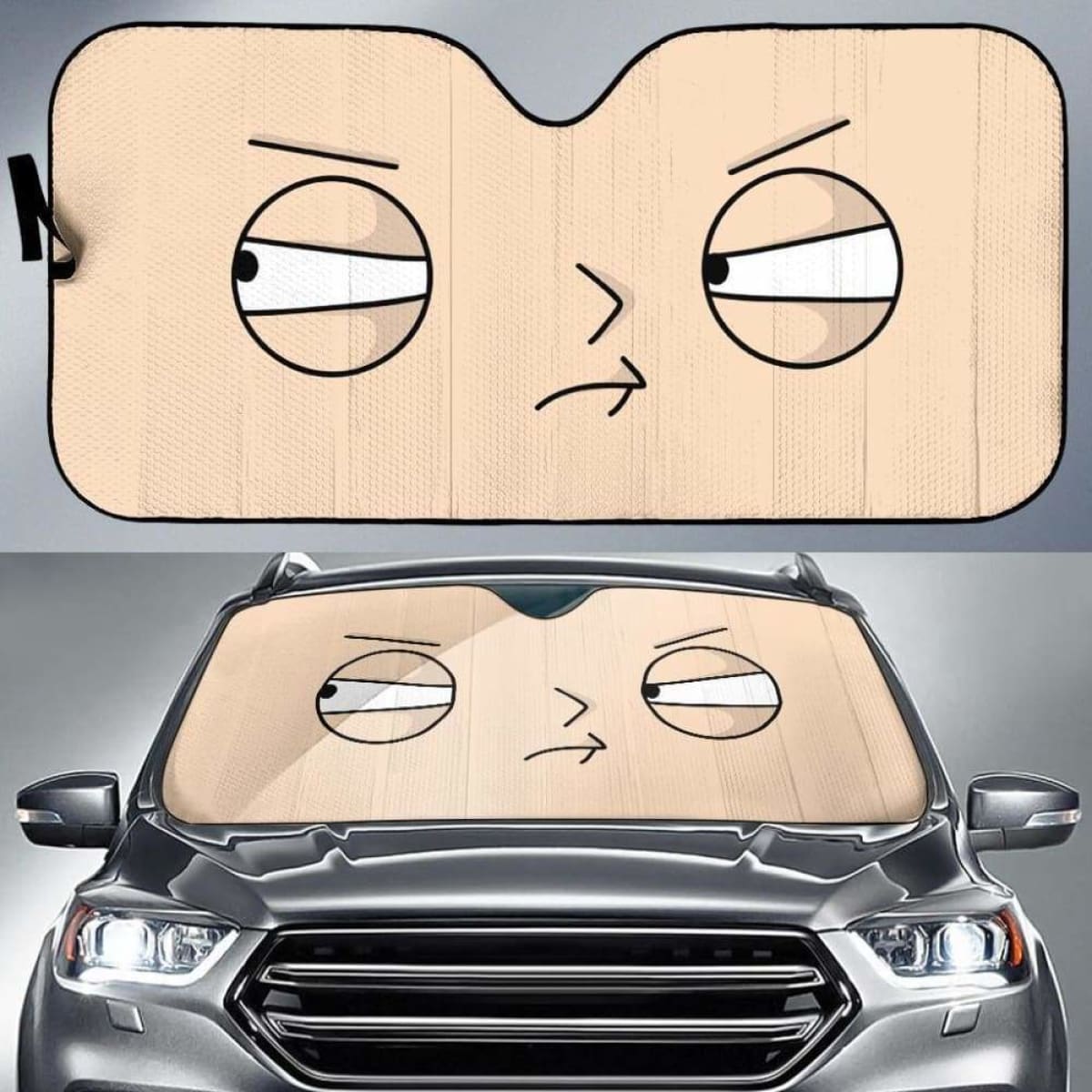 Cartoon Face Funny Car Sun Shades 918b Universal Fit