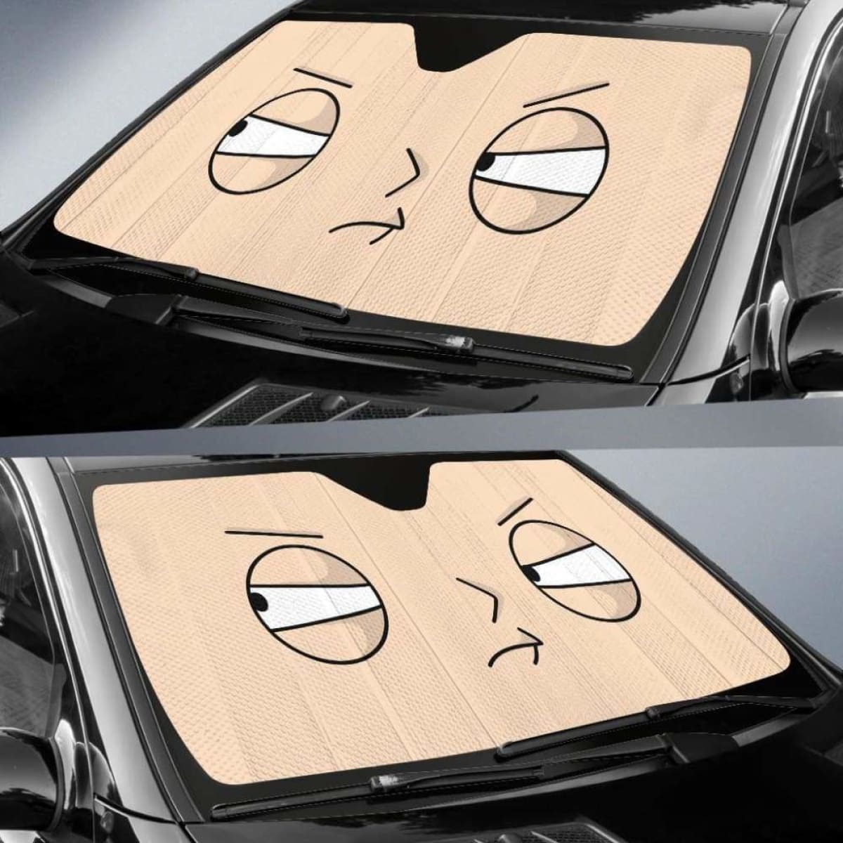 Cartoon Face Funny Car Sun Shades 918b Universal Fit