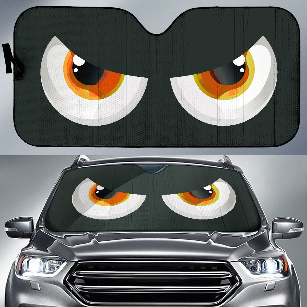 Cartoon Funny Eyes Yellow  Car Auto Sun Shades Windshield Accessories Decor Gift