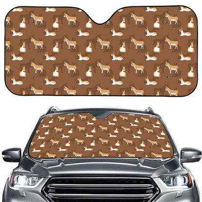Cartoon Kulan Donkey Pattern Print Car Windshield Sun Shade