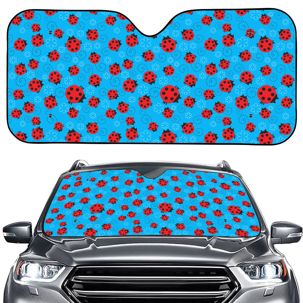 Cartoon Ladybird Pattern Print Car Windshield Sun Shade