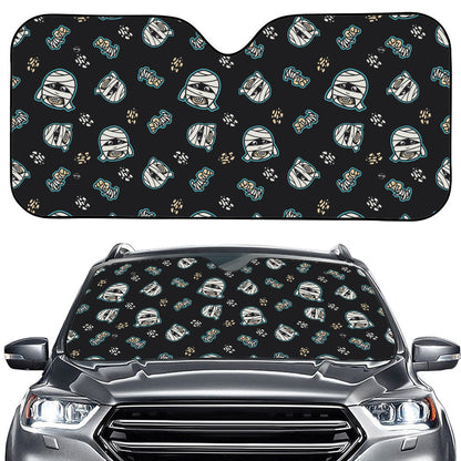 Cartoon Mummy Pattern Print Car Windshield Sun Shade