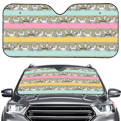 Cartoon Rabbit Pattern Print Car Windshield Sun Shade