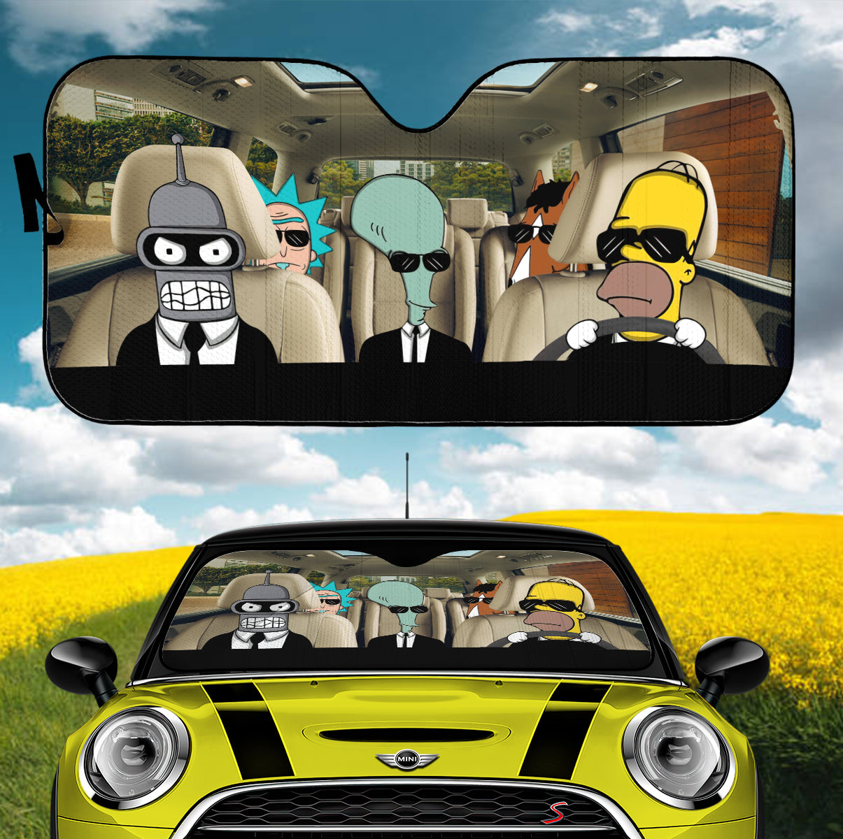 Cartoon Simpsons Rick Car Auto Sunshades