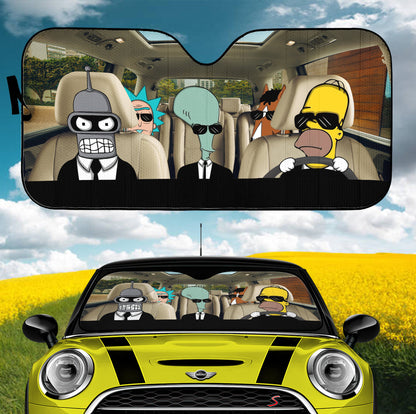 Cartoon Simpsons Rick Car Auto Sunshades