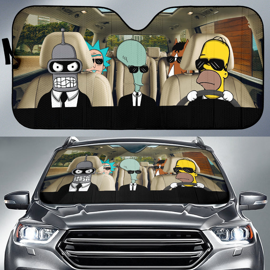 Cartoon Simpsons Rick Car Auto Sunshades