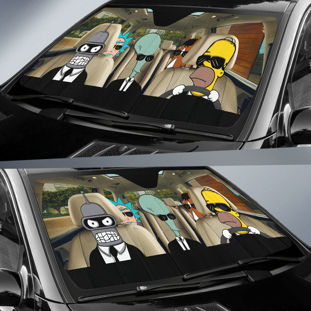 Cartoon Simpsons Rick Car Auto Sunshades