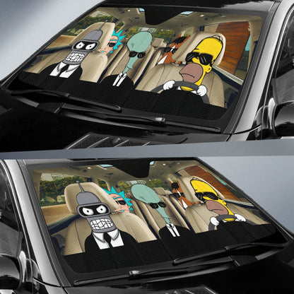 Cartoon Simpsons Rick Car Auto Sunshades