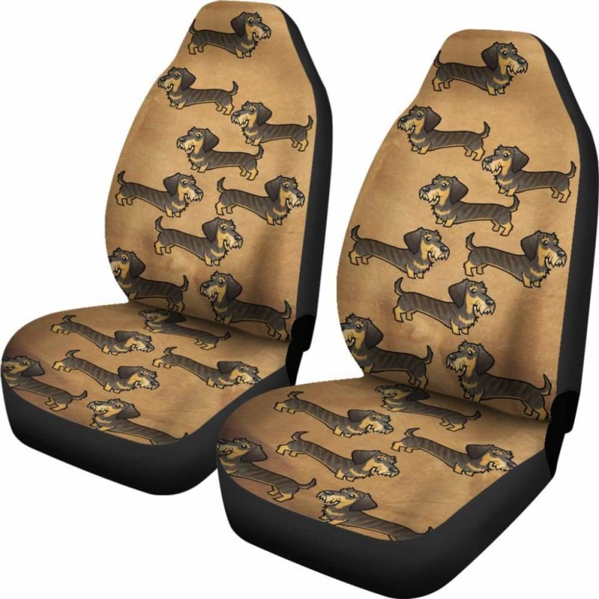 Cartoon Wire Haired Dachshund Car Seat Cover Universal Fit 052512
