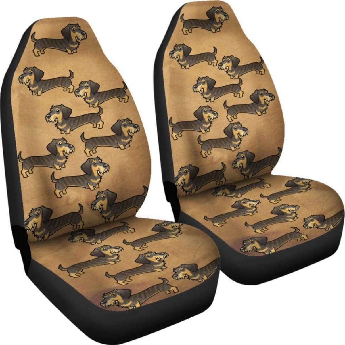 Cartoon Wire Haired Dachshund Car Seat Cover Universal Fit 052512