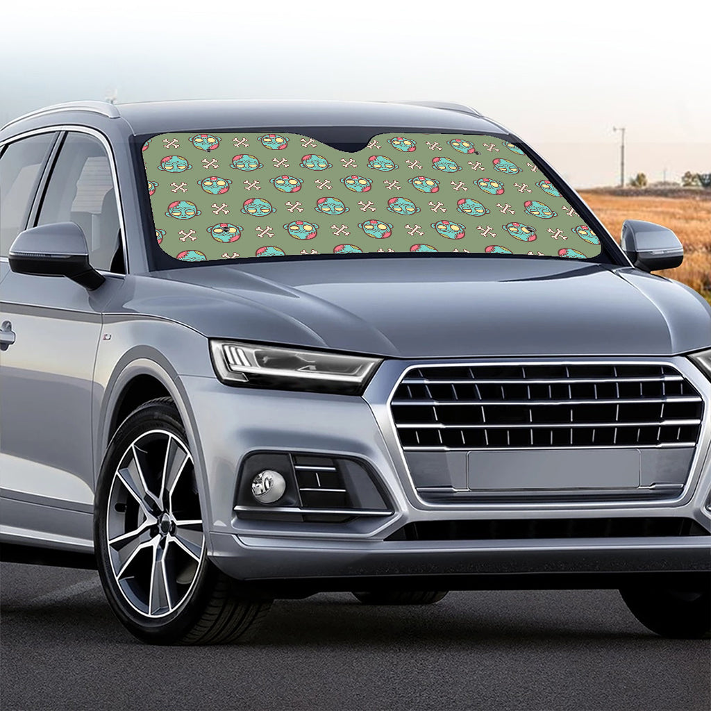 Cartoon Zombie Pattern Print Car Windshield Sun Shade