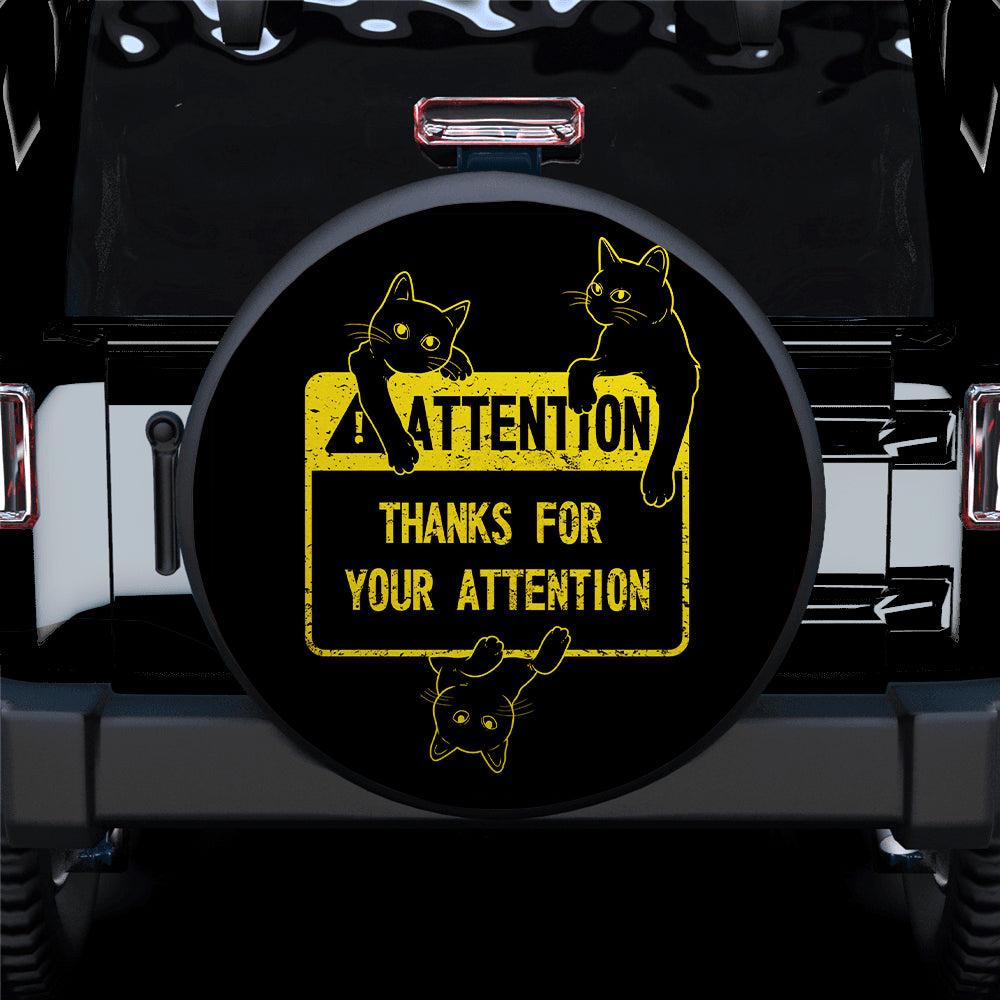 Cat Attention Funny Car Spare Tire Cover