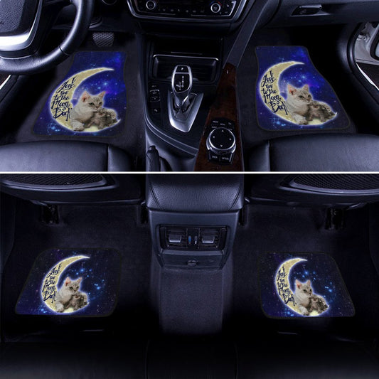 Cat Car Floor Mats Custom I Love You To The Moon And Back Car Accessories Meaningful