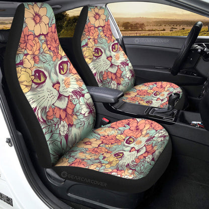 Cat Floral Car Seat Covers Custom Car Accessories