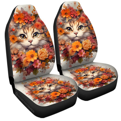 Cat Floral Car Seat Covers Custom Car Accessories