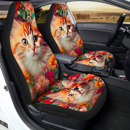 Cat Floral Car Seat Covers Custom Car Accessories