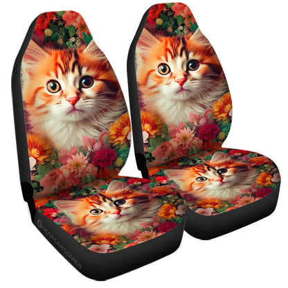 Cat Floral Car Seat Covers Custom Car Accessories