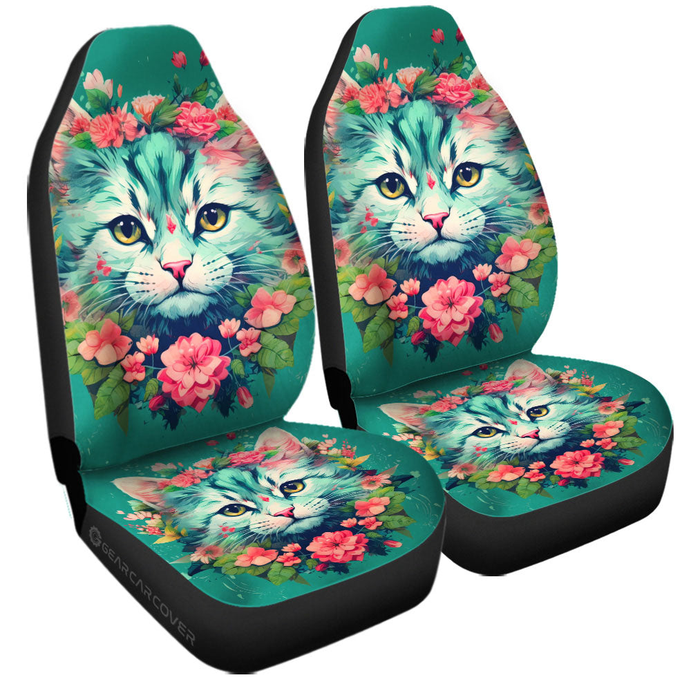 Cat Floral Car Seat Covers Custom Car Accessories