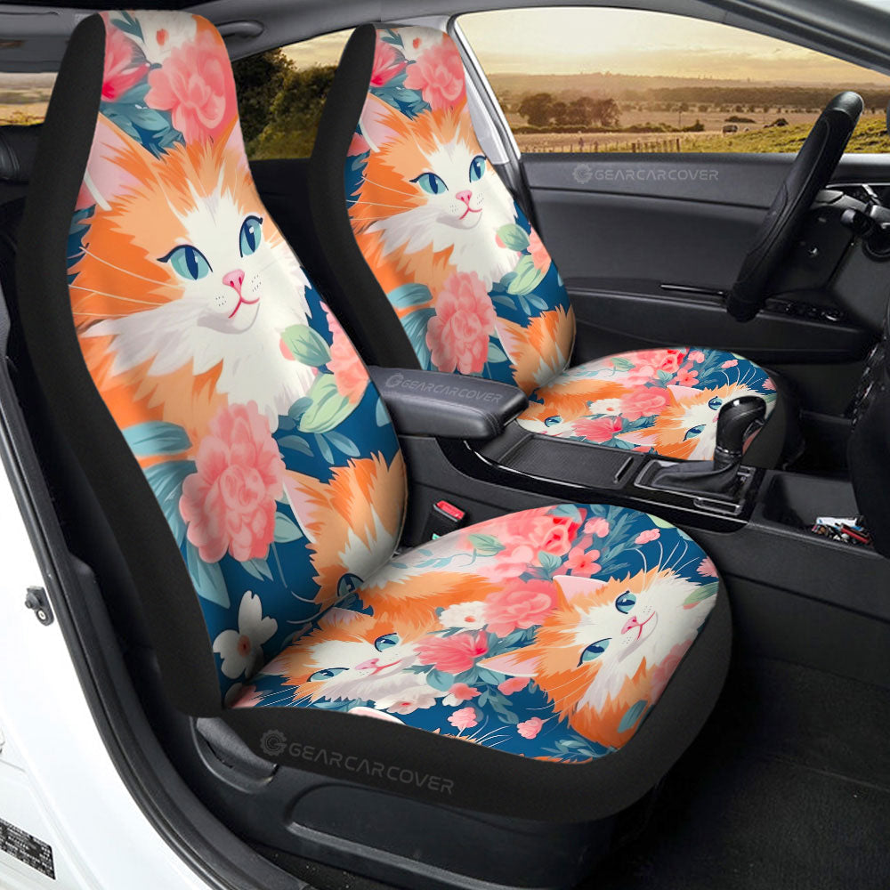 Cat Floral Car Seat Covers Custom Car Accessories
