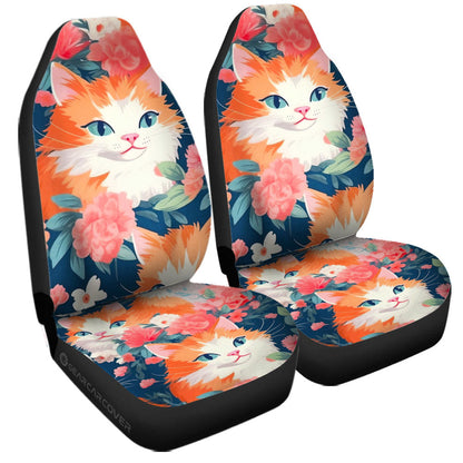 Cat Floral Car Seat Covers Custom Car Accessories
