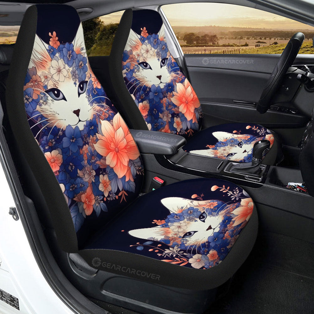 Cat Floral Car Seat Covers Custom Car Accessories