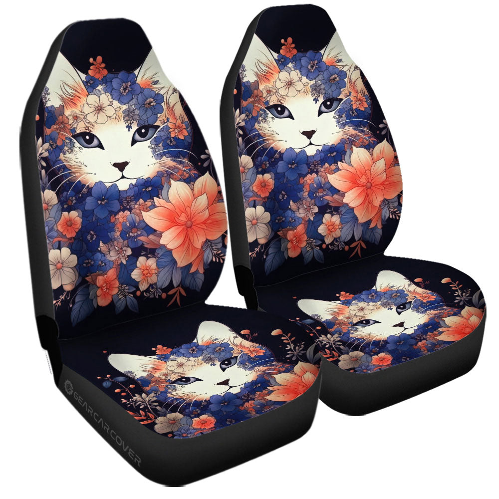 Cat Floral Car Seat Covers Custom Car Accessories