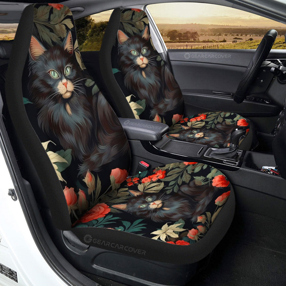 Cat Floral Car Seat Covers Custom Car Accessories