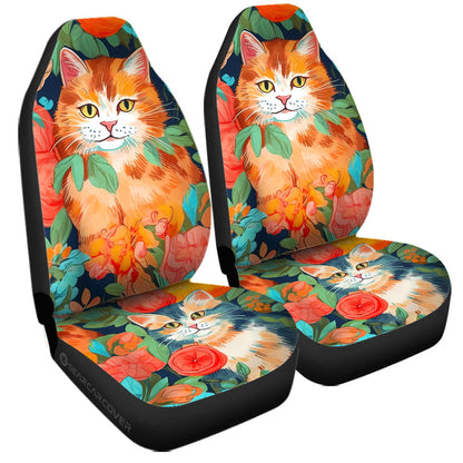 Cat Floral Car Seat Covers Custom Car Accessories