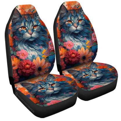 Cat Floral Car Seat Covers Custom Car Accessories