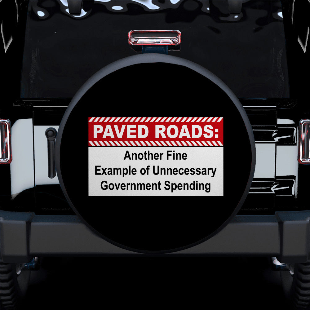 Caution Paved Roads Funny Jeep Car Spare Tire Cover
