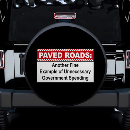 Caution Paved Roads Funny Jeep Car Spare Tire Cover