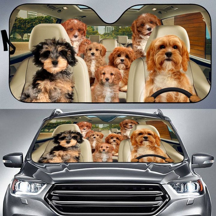 Cavapoo Car All Over Printed 3D Sun Shade